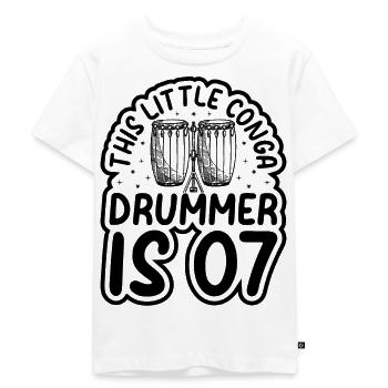 This Little Conga Drummer Is 7 Conga Birthday Cong - Kids Premium Organic T-Shirt - white - Front - Hailey (125cm)