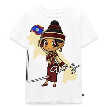 Laos Laos Laotian Fille Robe Lao I Cadeau - T-shirt Premium bio Enfant - blanc - Devant - Hailey (125cm)