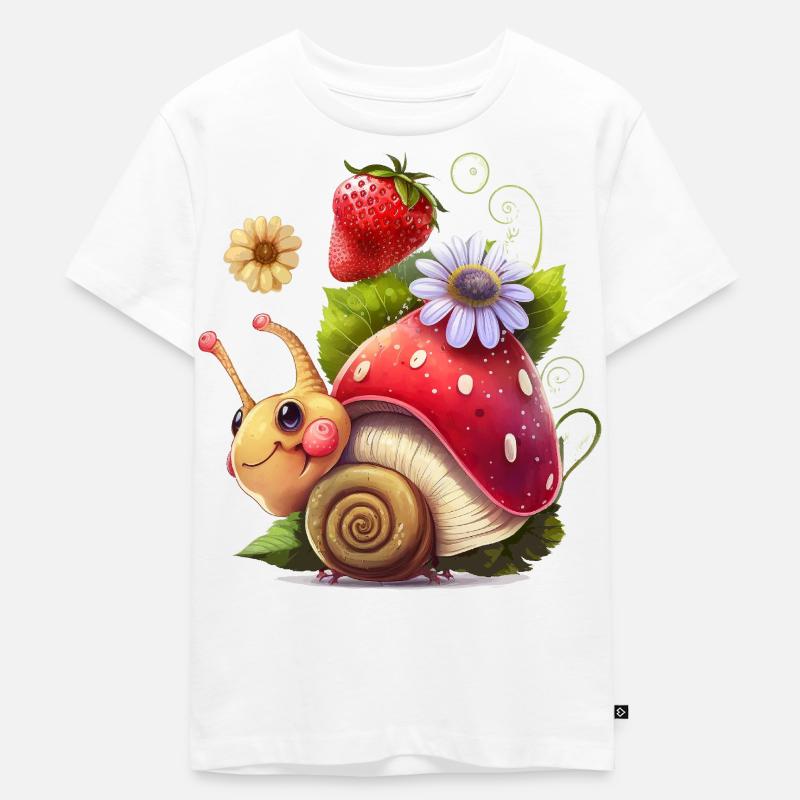 Süße Schnecke - Kinder Premium Bio T-Shirt - Weiß