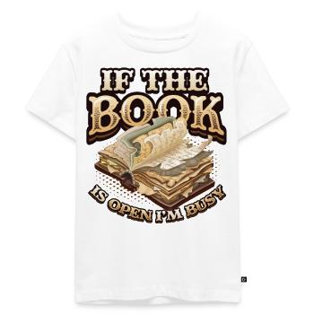 Quand le livre est ouvert, je lis - T-shirt Premium bio Enfant - blanc - Devant - Hailey (125cm)