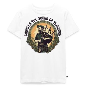 Bagpiper Scottish bagpipe sound - T-shirt Premium bio Enfant - blanc - Devant - Hailey (125cm)