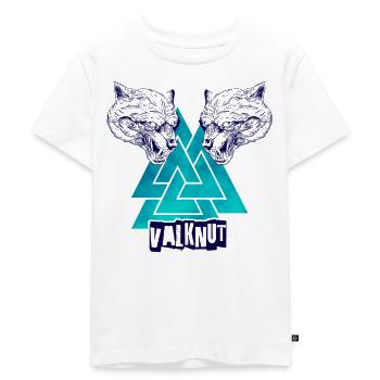 Valknut - symbole nordique Viking et tête animal - T-shirt Premium bio Enfant - blanc - Devant - Hailey (125cm)