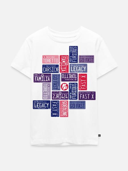 Fast and Furious Nummernschilder - Kinder Premium Bio T-Shirt - Weiß