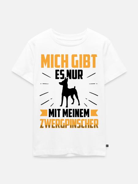 Nur mit meinem Zwergpinscher Pinscher - Kinder Premium Bio T-Shirt - Weiß