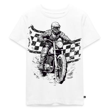 Motorcross Biker Motorrad Enduro Motorcross Dirt - Kinder Premium Bio T-Shirt - Weiß - Vorne - Hailey (125cm)
