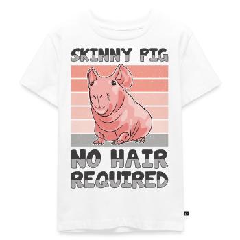 Haarloses Meerschweinchen Dünnes Schweinchen - Kinder Premium Bio T-Shirt - Weiß - Vorne - Hailey (125cm)