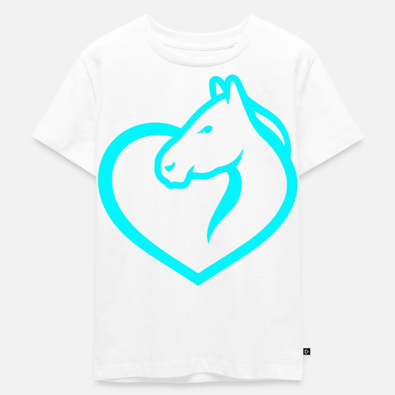Pferde - Kinder Premium Bio T-Shirt - Weiß