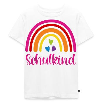 Schulkind Regenbogen Schulanfang Einschulung 2026 - Kinder Premium Bio T-Shirt - Weiß - Vorne - Hailey (125cm)