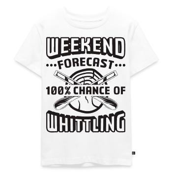 Prévisions du week-end 100% Chance Logger Wood Carver - T-shirt Premium bio Enfant - blanc - Devant - Hailey (125cm)