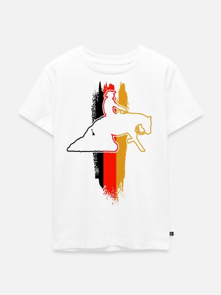 Reining Pferd & Westernreiterin Westernreiten - Kinder Premium Bio T-Shirt - Weiß