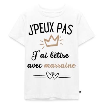 J ai bêtise avec marraine - T-shirt Premium bio Enfant - blanc - Devant - Hailey (125cm)