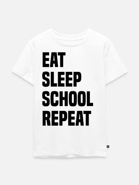 Eat Sleep School Repeat - Kinder Premium Bio T-Shirt - Weiß