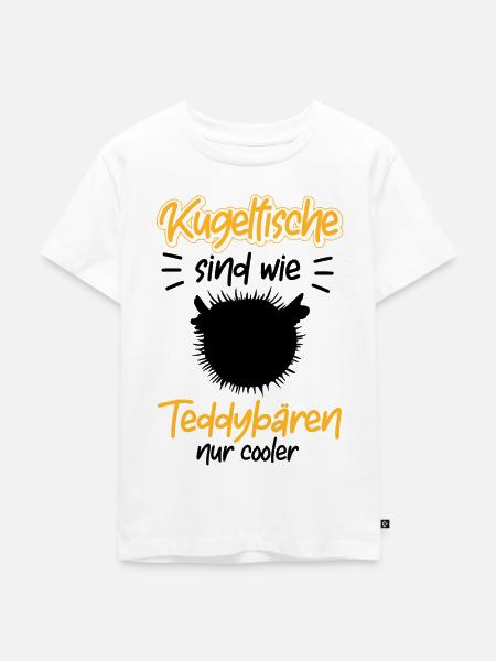 Kugelfisch ist cooler Aquaristik - Kinder Premium Bio T-Shirt - Weiß