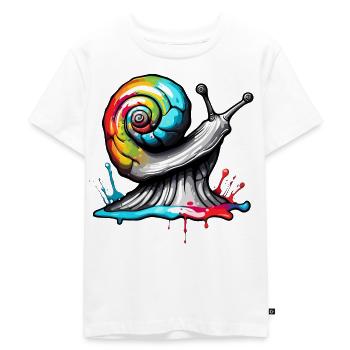 Schnecke / Tier / kriechen / Schleimig / langsam - Kinder Premium Bio T-Shirt - Weiß - Vorne - Hailey (125cm)