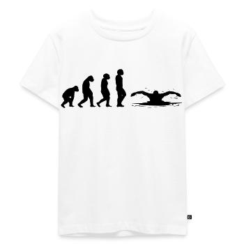 Schwimmer schwimmen Evolution Schwimm - Kinder Premium Bio T-Shirt - Weiß - Vorne - Hailey (125cm)