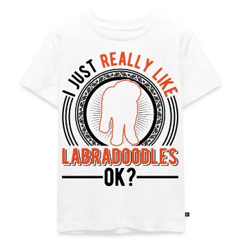 I just like Labradoodles - Kids Premium Organic T-Shirt - white - Front - Hailey (125cm)