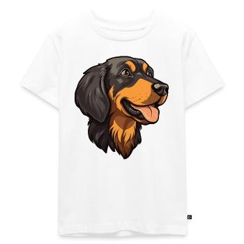Berger De Beauce Dog Breed Cartoon Kawaii Illustra - Kids Premium Organic T-Shirt - white - Front - Hailey (125cm)