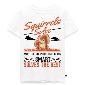 Écureuil cadeau écureuil gris - T-shirt Premium bio Enfant - blanc - Devant - Hailey (125cm)