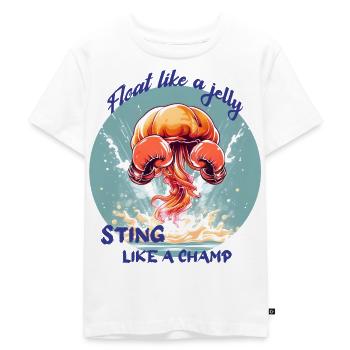 Schweben wie ein Gelee, stechen wie ein Champion - Kinder Premium Bio T-Shirt - Weiß - Vorne - Hailey (125cm)