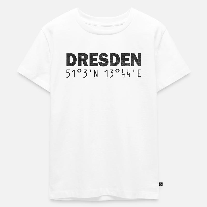 Coordonnées GPS de Dresde - T-shirt Premium bio Enfant - blanc