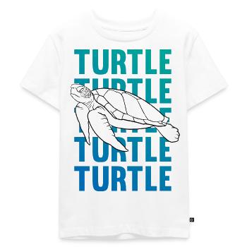 TURTLE Schattenbild Wortkunst Geschenk - Kinder Premium Bio T-Shirt - Weiß - Vorne - Hailey (125cm)