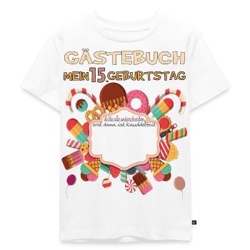 15th Birthday Girl & Boy Guestbook - Kids Premium Organic T-Shirt - white - Front - Hailey (125cm)