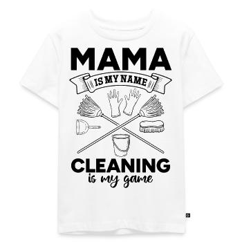 Femme de ménage Maman est mon nom Le nettoyage est mon jeu - T-shirt Premium bio Enfant - blanc - Devant - Hailey (125cm)
