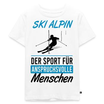 Elite Alpine Skiing Style Gift - Kids Premium Organic T-Shirt - white - Front - Hailey (125cm)
