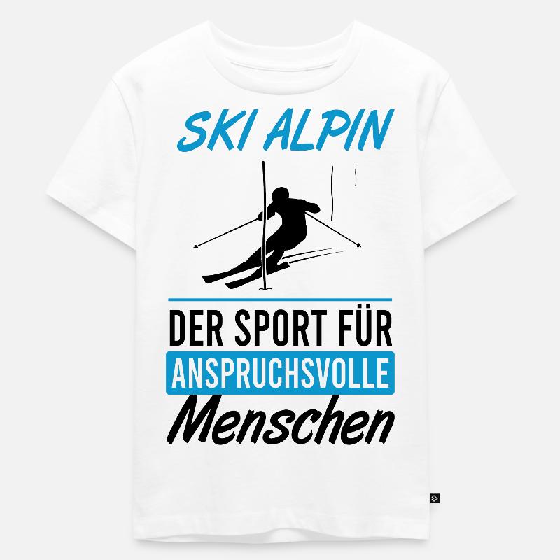 Elite Ski Alpin Style Geschenk - Kinder Premium Bio T-Shirt - Weiß