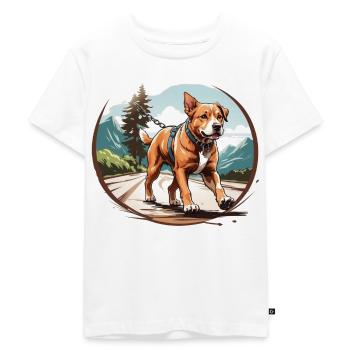 Dog walking logo 2 - Kids Premium Organic T-Shirt - white - Front - Hailey (125cm)