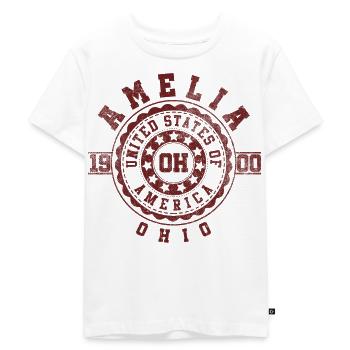 Amelia OH | Ohio Souvenir & Geschenk - Kinder Premium Bio T-Shirt - Weiß - Vorne - Hailey (125cm)