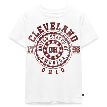 Cleveland OH | Ohio Souvenir & Cadeau - Kinderen Premium Bio T-shirt - wit - Voor - Hailey (125cm)