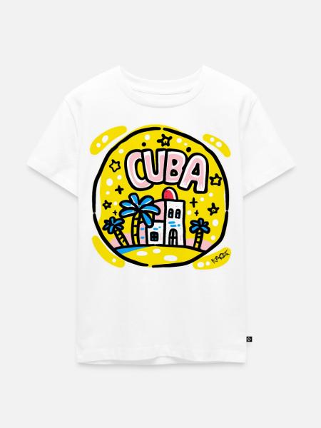 Niedliches Kuba - Kinder Premium Bio T-Shirt - Weiß