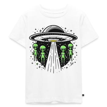 Alien Invasion and Alien Abduction - Kids Premium Organic T-Shirt - white - Front - Hailey (125cm)