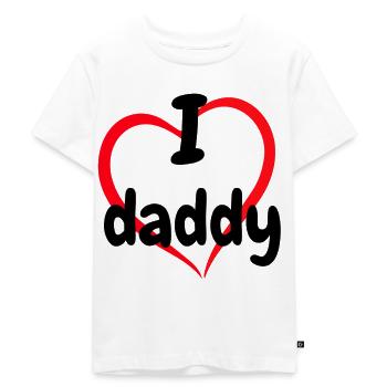 Ich liebe Papa - Kinder Premium Bio T-Shirt - Weiß - Vorne - Hailey (125cm)