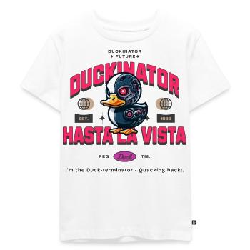 Duckinator, Terminator Duck - Kids Premium Organic T-Shirt - white - Front - Hailey (125cm)