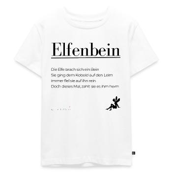 Elfenbein - schwarze Schrift - Kinder Premium Bio T-Shirt - Weiß - Vorne - Hailey (125cm)