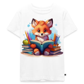 Niedlicher Fuchs zum Schulanfang - Kinder Premium Bio T-Shirt - Weiß - Vorne - Hailey (125cm)