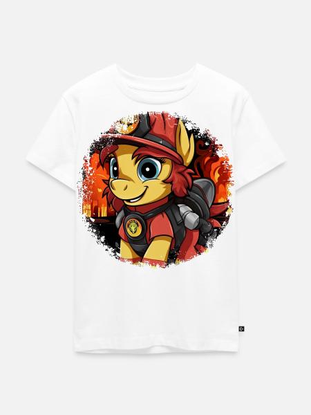 Feuerwehr Pony - Kinder Premium Bio T-Shirt - Weiß