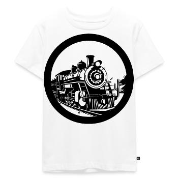 Lokomotive - Kinder Premium Bio T-Shirt - Weiß - Vorne - Hailey (125cm)
