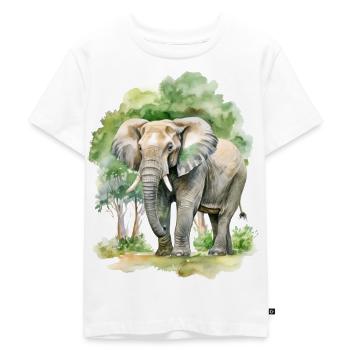Ein Elefant in Afrika - Kinder Premium Bio T-Shirt - Weiß - Vorne - Hailey (125cm)