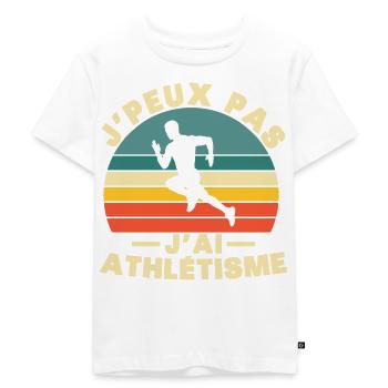 Ik kan niet, ik heb atletiek - Kinderen Premium Bio T-shirt - wit - Voor - Hailey (125cm)