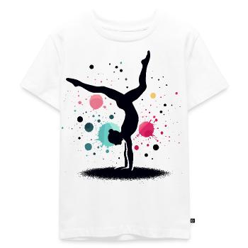 Turnen Gymnastik Turnerin Akrobatik - Kinder Premium Bio T-Shirt - Weiß - Vorne - Hailey (125cm)