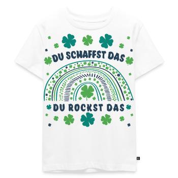 Glücksbringer: Du schaffst das! Du rockst das! - Kinder Premium Bio T-Shirt - Weiß - Vorne - Hailey (125cm)