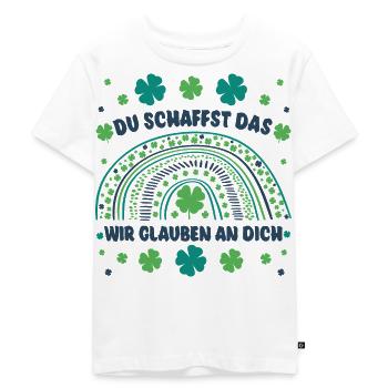 Glücksbringer Du schaffst das! Wir glauben an dich - Kinder Premium Bio T-Shirt - Weiß - Vorne - Hailey (125cm)