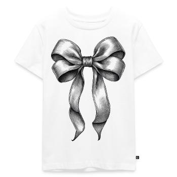 A bow - Kids Premium Organic T-Shirt - white - Front - Hailey (125cm)