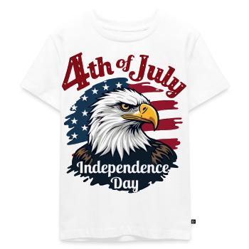 Amerika USA Adler 4th July Independence Day - Kinder Premium Bio T-Shirt - Weiß - Vorne - Hailey (125cm)