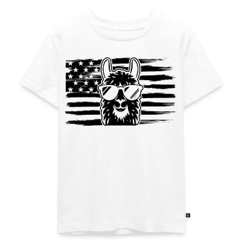 Lama Drapeau US Lama - T-shirt Premium bio Enfant - blanc - Devant - Hailey (125cm)