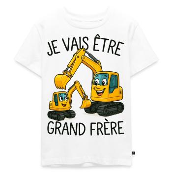 Futur Grand Frère Je vais être Grand Frère - T-shirt Premium bio Enfant - blanc - Devant - Hailey (125cm)
