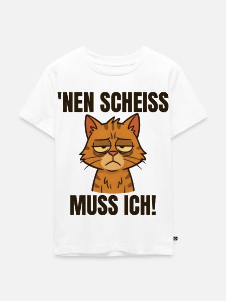 Lustige Katze mit frechem Spruch - Kinder Premium Bio T-Shirt - Weiß